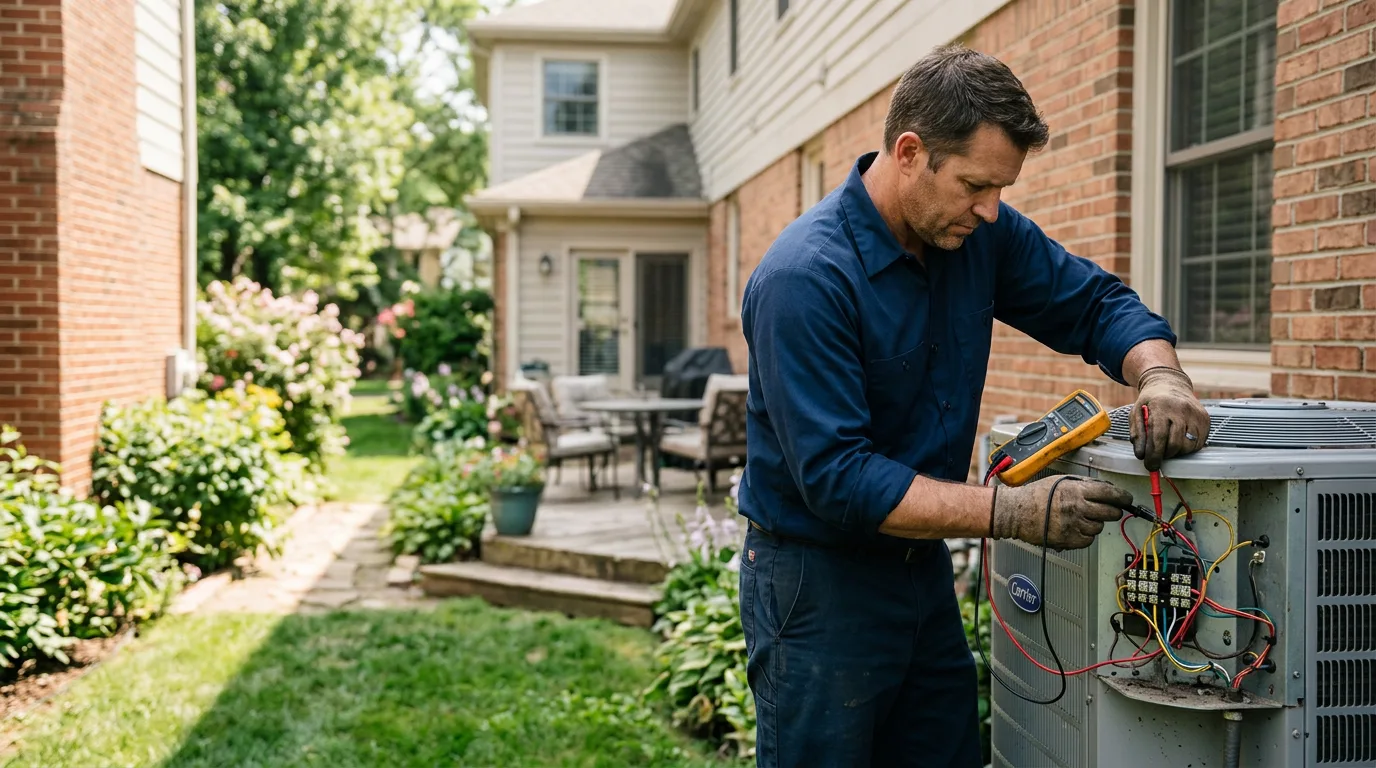 HVAC technician working near Central City, PA